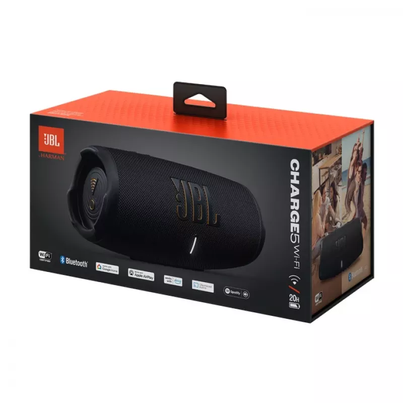 JBL Charge 5 Wi-Fi Stereo kaasaskantav kõlar Must 40 W
