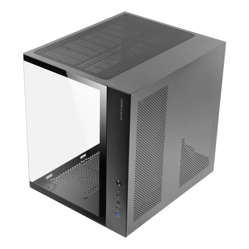 PC Case TACENS Mars Gaming MCV-ONE Midi Tower — Must, ATX/Micro-ATX/Mini-ITX, karastatud klaas, toetab 120 mm ventilaatoreid