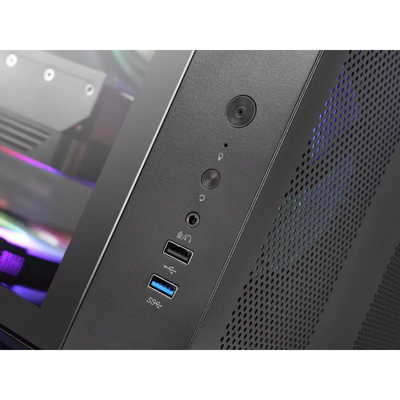 PC Case TACENS Mars Gaming MCV-ONE Midi Tower — Must, ATX/Micro-ATX/Mini-ITX, karastatud klaas, toetab 120 mm ventilaatoreid