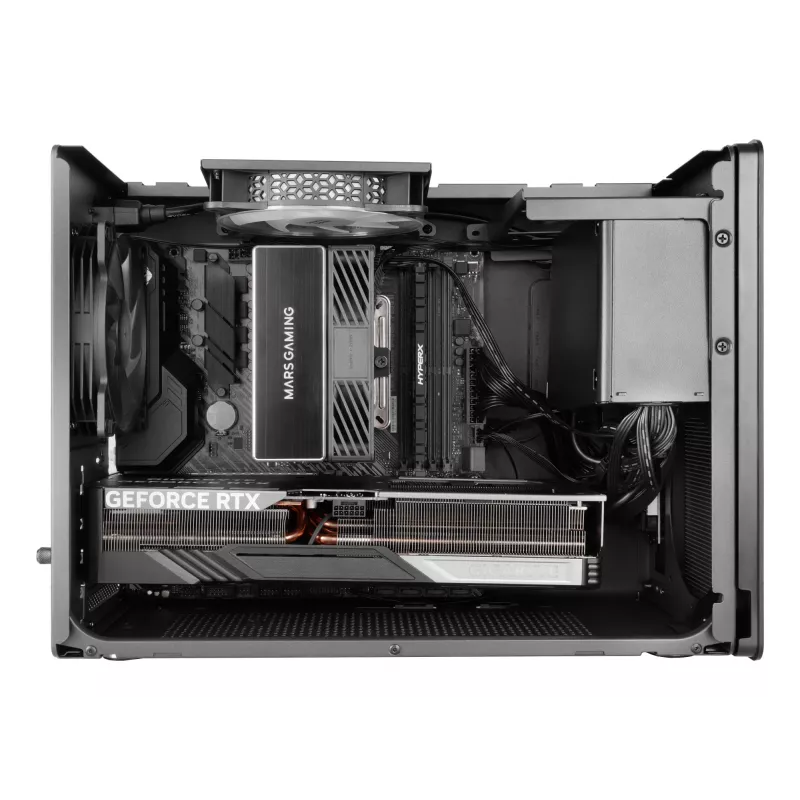 PC Mini Torni korpus TACENS Mars Gaming MC-XPRO — Mini-ITX/Micro-ATX, SFX toiteploki tugi, võrk, must, 120 mm ventilaatorid