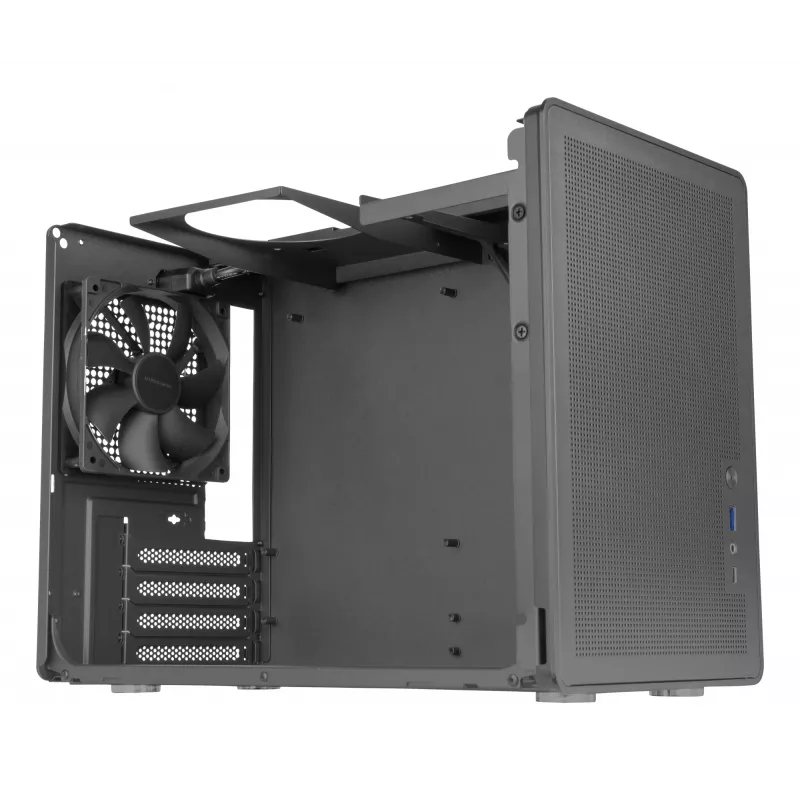 PC Mini Torni korpus TACENS Mars Gaming MC-XPRO — Mini-ITX/Micro-ATX, SFX toiteploki tugi, võrk, must, 120 mm ventilaatorid