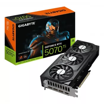 Graafikakaart GIGABYTE GeForce RTX 5070 Ti WINDFORCE OC V2 — 16 GB GDDR7, 256-bit, PCIe 5.0, 2497 MHz, 3xDP, HDMI
