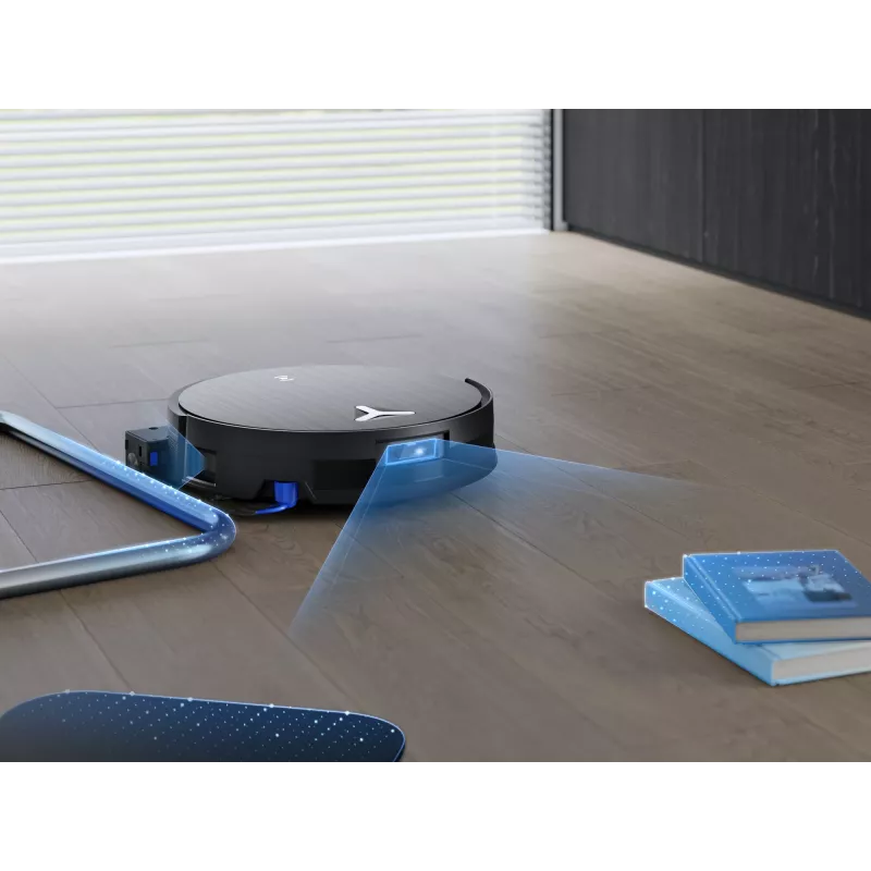 Robot vacuum cleaner Ecovacs Deebot X11 Pro Omni — must, Li‑Ion 6400 mAh, 206 min tööaeg, 0,22 L tolmumahuti, baasjaam 2,5 L