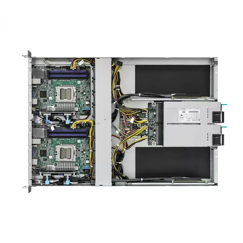 Server barebone ASRock 1U2N2G-AM5/2T — LGA 1718, DDR5 kuni 48 GB, 10Gb Ethernet, Aspeed AST2600, 1600 W PSU