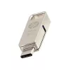 USB-mälupulk HP x206C 32 GB, USB Type-A/USB-C, USB 3.2 Gen 1, pöördmehhanismiga, hõbedane