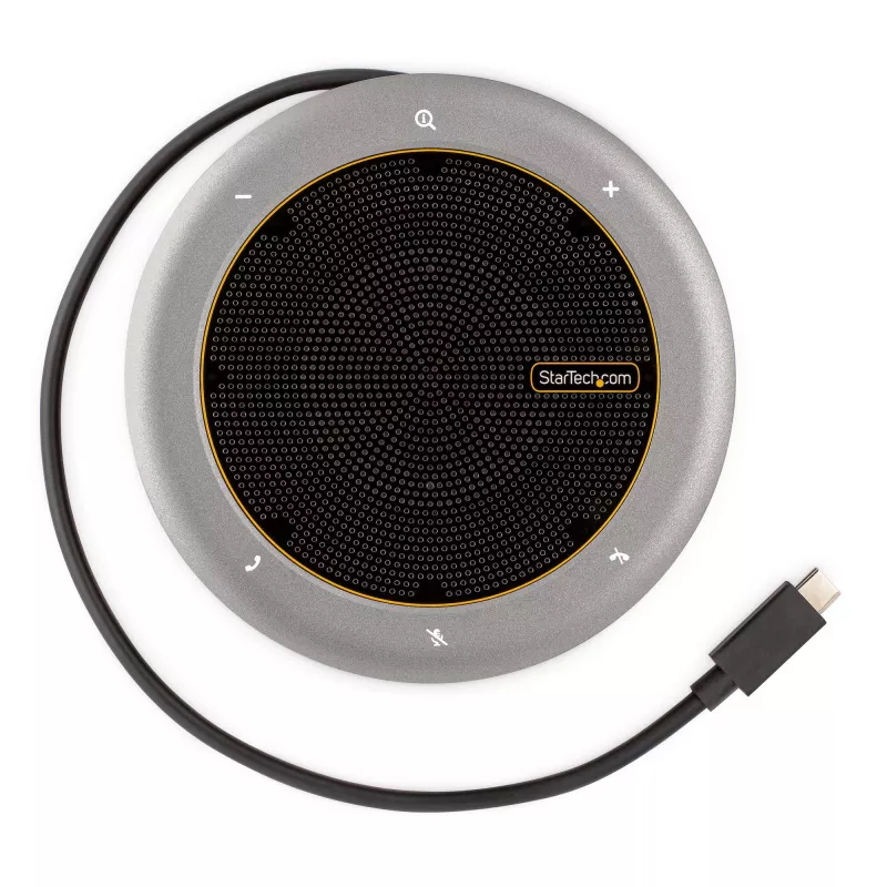 StarTech.com USB-C kõlaritefoni dokkimisjaam, mini kaasaskantav konverentsikõlar ja helidokk, USB-C VGA/4K HDMI-le, 2x USB-A jaotur, mikrofon/kõlar, Teams/Zoom/tarkvaratelefoni kõlaritefon