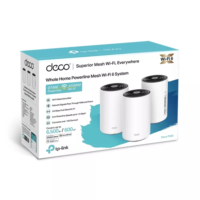 TP-Link AX3000 + G1500 kogu kodu Powerline Mesh Wi-Fi 6 süsteem