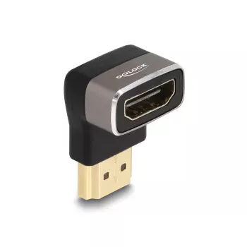 DeLOCK HDMI adapter isane emasele 90° ülespoole nurga all 8K 60 Hz hall metallist