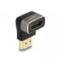 DeLOCK HDMI adapter isane emasele 90° ülespoole nurga all 8K 60 Hz hall metallist