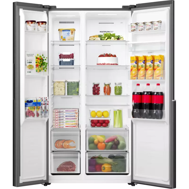 Gorenje Side by Side külmkapp NRS917E41BXWD, eraldiseisev, Ameerika tüüpi uks, must, 2 ust, puutetundlik, LED