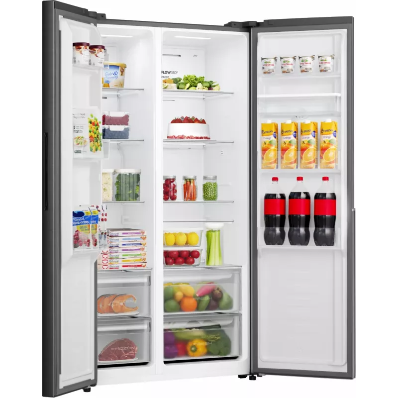 Gorenje Side by Side külmkapp NRS917E41BXWD, eraldiseisev, Ameerika tüüpi uks, must, 2 ust, puutetundlik, LED