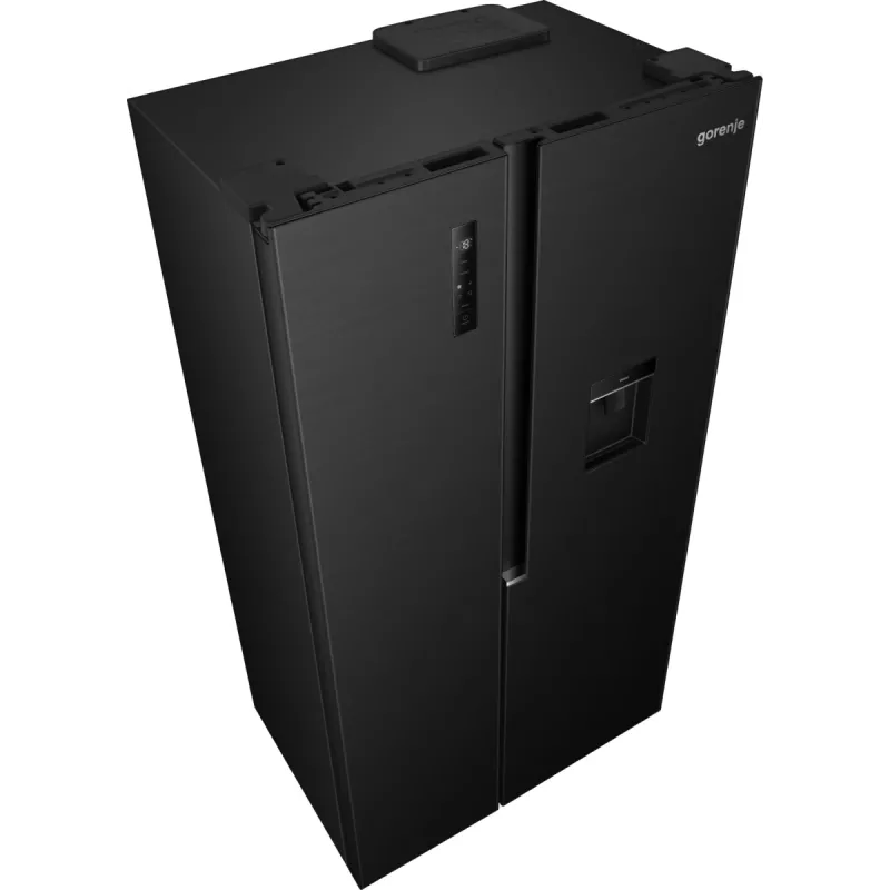 Gorenje Side by Side külmkapp NRS917E41BXWD, eraldiseisev, Ameerika tüüpi uks, must, 2 ust, puutetundlik, LED