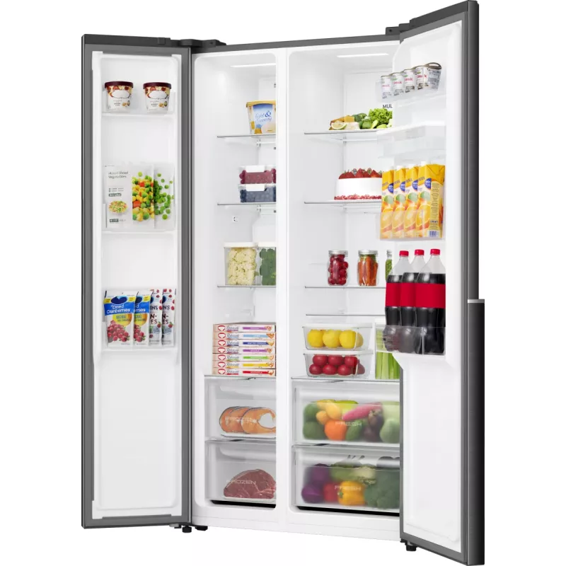 Gorenje Side by Side külmkapp NRS917E41BXWD, eraldiseisev, Ameerika tüüpi uks, must, 2 ust, puutetundlik, LED