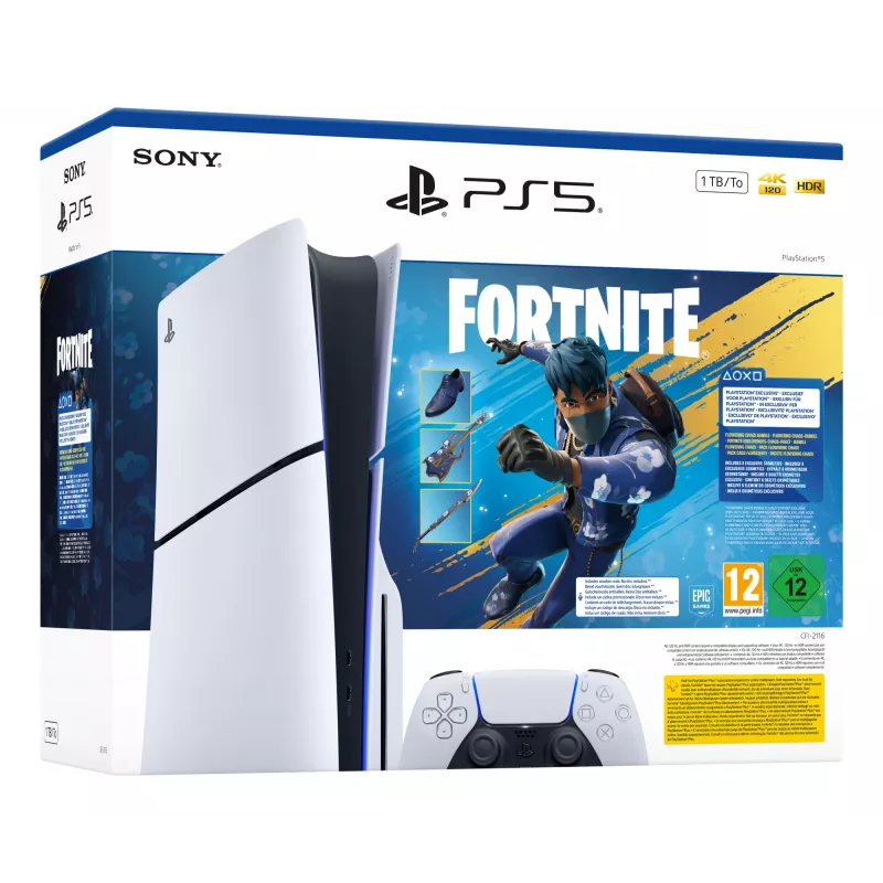 Sony PlayStation 5 - Fortnite Flowering Chaos Bundle 1 TB Wi-Fi Must, Valge