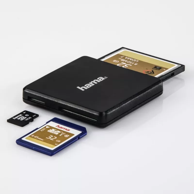 Hama USB 3.0 mitmekaardilugeja, SD/microSD/CF, must