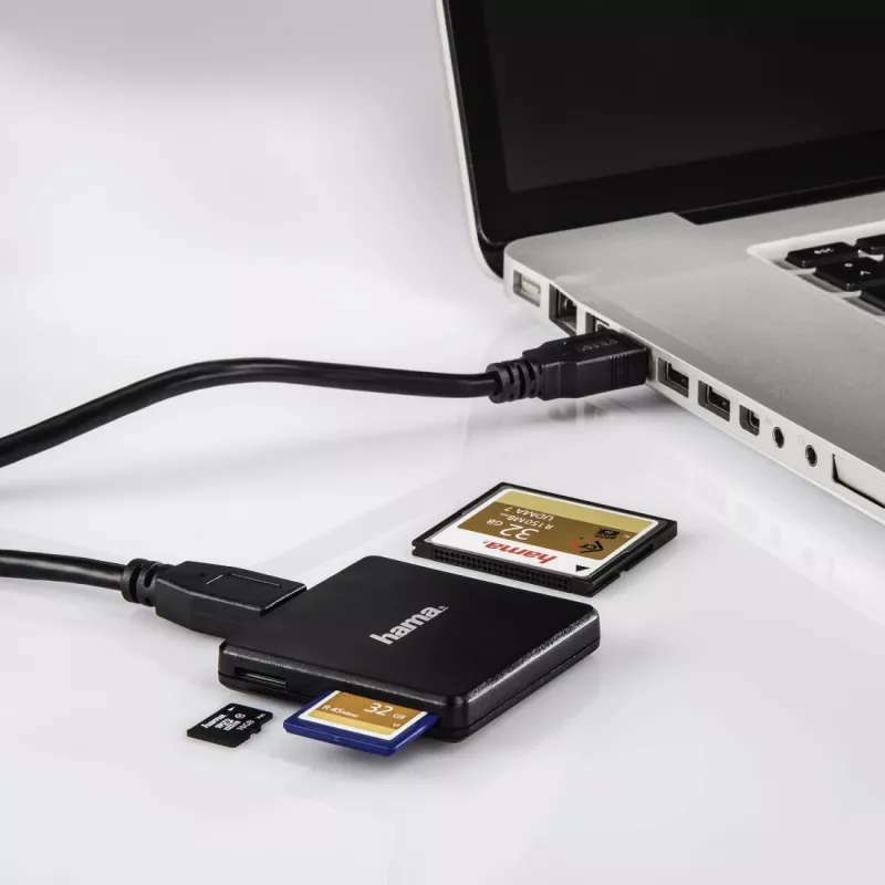 Hama USB 3.0 mitmekaardilugeja, SD/microSD/CF, must