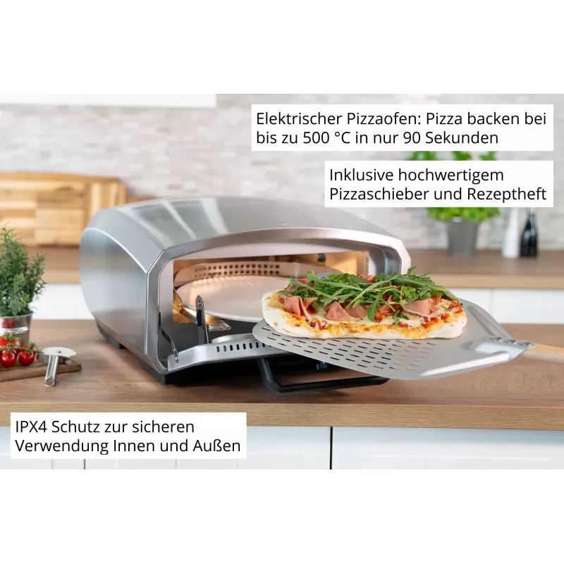 Unold Pizzaofen Enzo 68916 pitsavalmistaja/ahi 1 pitsa(t) 2100 W Roostevaba teras