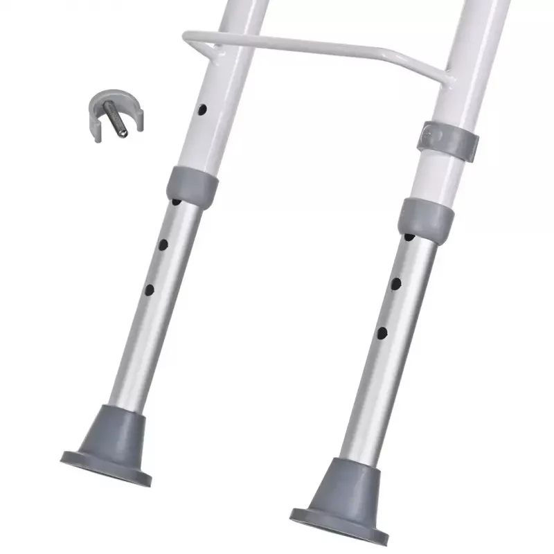 Seinale kinnitatav kokkupandav dušitool ActionMed KP600AM — valge, ergonoomiline iste, reguleeritavad libisemiskindlad jalad, 3 kg