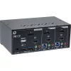 InLine KVM lauaarvuti lüliti, 2-pordiline, topeltmonitor, DP+HDMI, 4K, USB 3.0, Audio