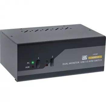 KVM laualüliti InLine 62652I 2-pordiline kahe monitoriga HDMI 4K USB 3.0 heli
