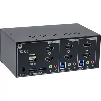 KVM laualüliti InLine 62652I 2-pordiline kahe monitoriga HDMI 4K USB 3.0 heli