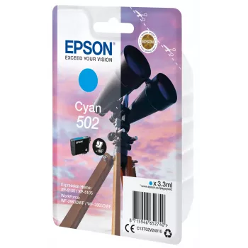 Epson üksikpakend tsüaan 502 tint, standardne saagikus, tsüaan, 3,3 ml, 1 tk, 165 lehekülge
