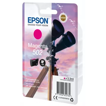 Epson Singlepack magenta 502 tindikassett, standardmahutavus, magenta, Pigmenttint, 3.3 ml, 1 tk, 165 lehekülge
