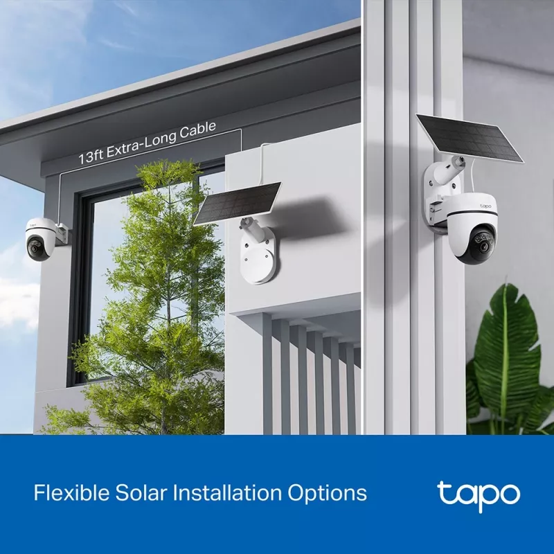 TP-Link Tapo päikeseenergial töötav pööratava/kallutatava turvakaamera komplekt