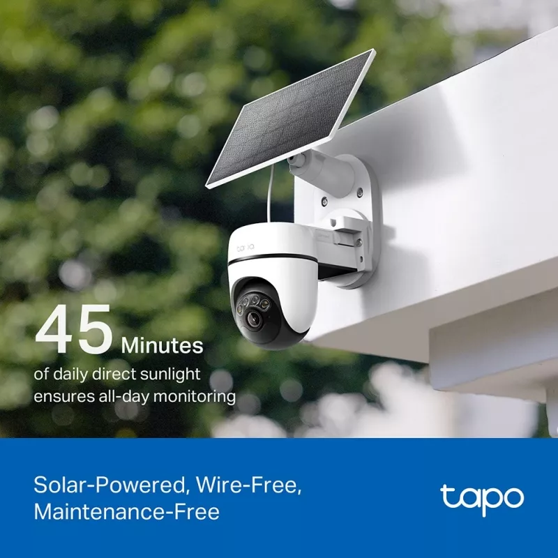 TP-Link Tapo päikeseenergial töötav pööratava/kallutatava turvakaamera komplekt