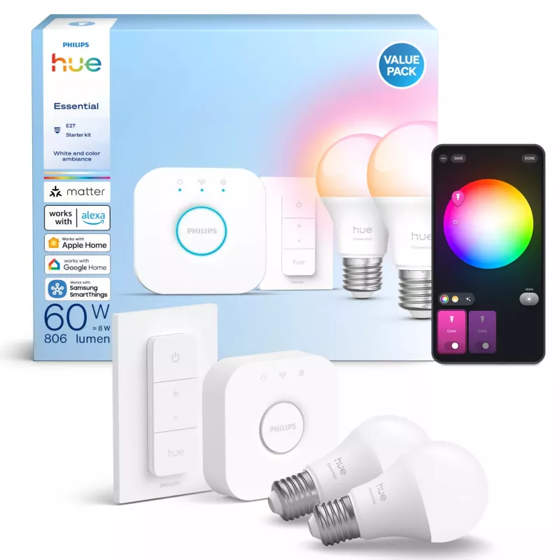 Nutikas LED-pirn Philips Hue Valge and colour ambience E27 Bluetooth 8 W, 111 mm, 6 cm Ø (2-pack)