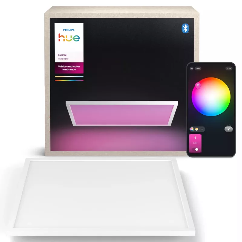 Ruudukujuline LED-paneel Philips Surimu Square Panel, Bluetooth, valge, alumiiniumkorpus, 220–240 V