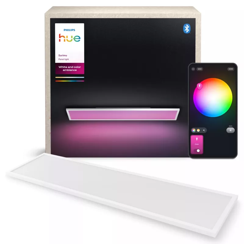 Philips Surimu ristkülikupaneel nutikas laelamp, Bluetooth/Zigbee, 1200×300×48 mm, 220–240 V, valge