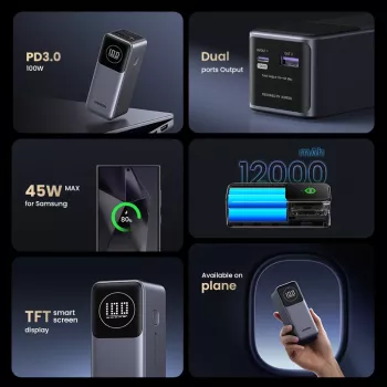 Portable Power Bank Ugreen 12000mAh 100W Fast Charging