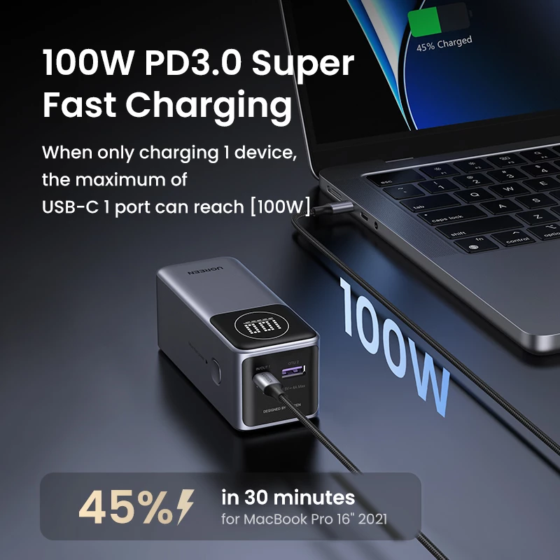Portable Power Bank Ugreen 12000mAh 100W Fast Charging