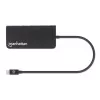 Manhattan USB-C dokk/jaotur kaardilugejaga, pordid (x5): Ethernet, USB-A (3) ja USB-C, 5 Gbps (USB 3.2 Gen1 ehk USB 3.0), toiteedastusega (100 W) USB-C porti (märkus: vaja on täiendavat USB-C seinlaadijat ja USB-C kaablit), universaalne kõigile seadmetele, alumiinium