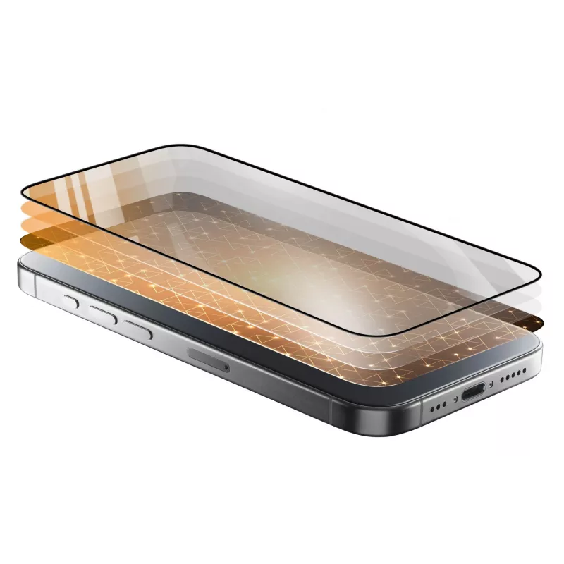 Cellularline Fortified Xtreme Glass – iPhone 16 ülitugev karastatud klaas tugevdatud servadega, lihtne paigaldada ja ülivastupidav