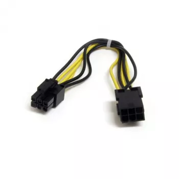 StarTech.com 8-tolline 6-kontaktiline PCI Expressi toite pikenduskaabel, PCI-E (6-kontaktiline), PCI-E (6-kontaktiline), 0,15 m, isane, emane, must, kollane