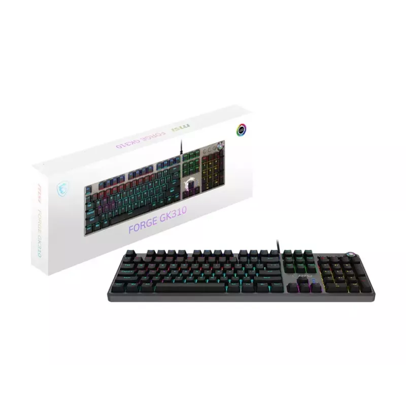 Mänguklaviatuur MSI FORGE GK310 RED DE mehaaniline USB QWERTY must