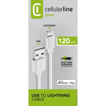 Cellularline toitekaabel 120cm - Lightning Lightning kaabel laadimiseks ja andmeedastuseks