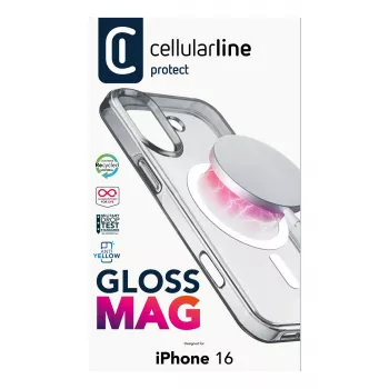 Cellularline Gloss Mag - iPhone 16 magnetiline ümbris laadimiseks ja MagSafe laadija külge kinnitamiseks