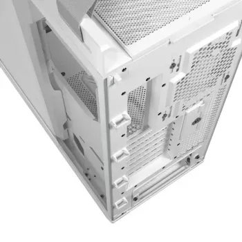 Arvuti korpus ASUS ROG Strix Helios II Midi Tower Valge — toetab EATX/ATX/Micro-ATX/Mini-ITX, 3x140mm ees + 1x140mm taga, 2×3.5 tolli + 4×2.5 tolli pesad, karastatud klaas