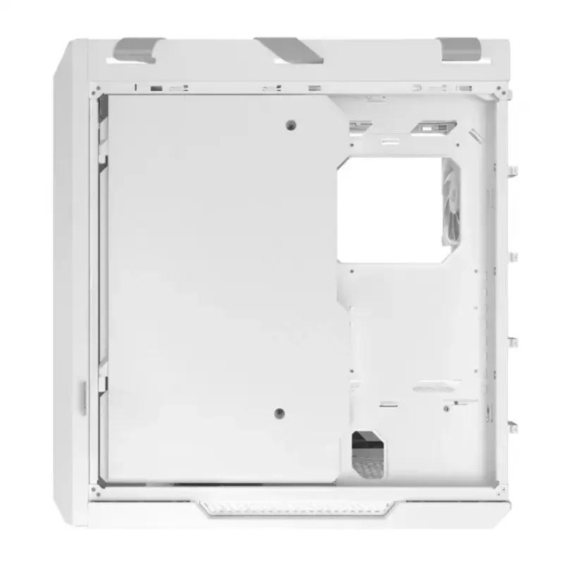 Arvuti korpus ASUS ROG Strix Helios II Midi Tower Valge — toetab EATX/ATX/Micro-ATX/Mini-ITX, 3x140mm ees + 1x140mm taga, 2×3.5 tolli + 4×2.5 tolli pesad, karastatud klaas
