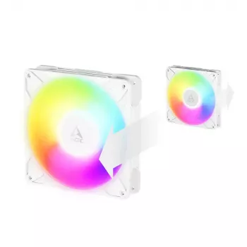 140 mm ventilaator Arctic Freezer P14 Pro Reverse A-RGB (valge) — 166.5 m³/h, 5.1 mmH₂O, FDB, PWM, kaablijagur