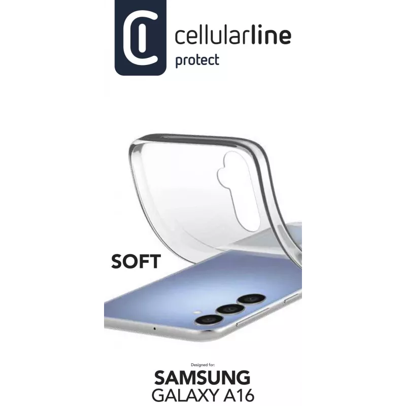 Cellularline Soft – Galaxy A16 pehme kummist ümbris, kate, Samsung, Galaxy A16, 17 cm (6,7 tolli), läbipaistev