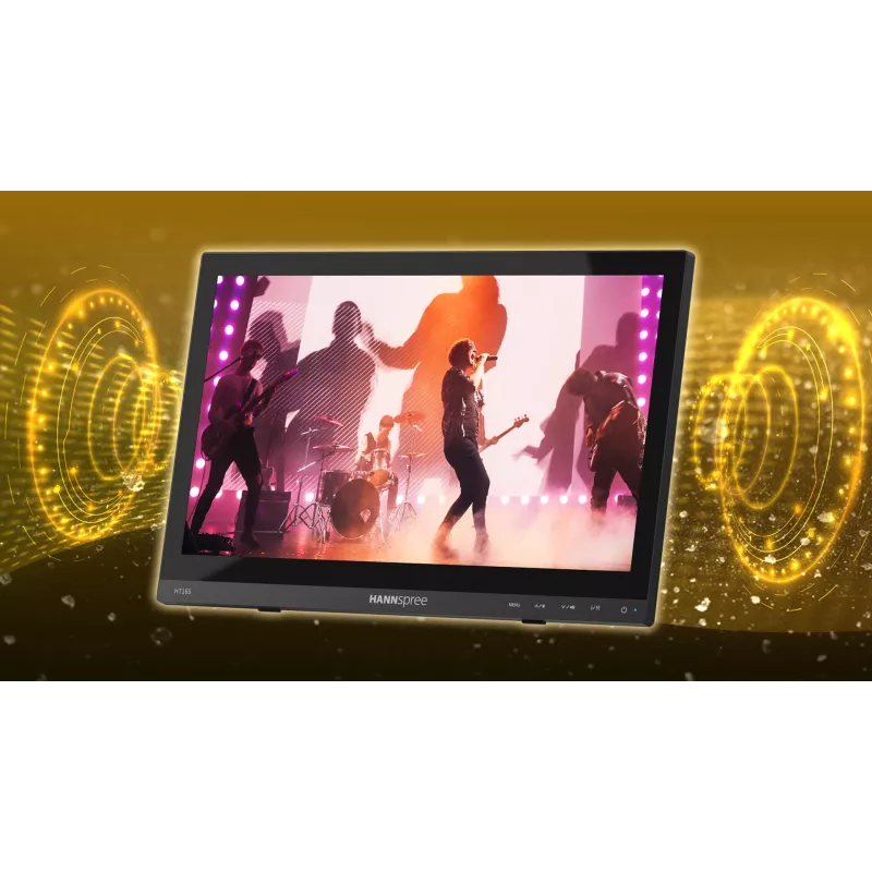 HANNspree HT165HPB 15,6-tolline (39,6 cm) Full HD IPS LCD puutetundlik monitor 1920×1080, 15 ms, VESA, kõlarid, must