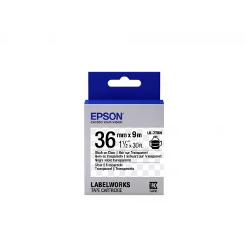 Epson Label Cartridge Transparent LK-7TBN Must/Läbipaistev 36mm (9m)