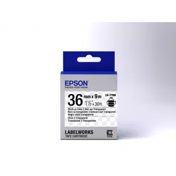 Epson Label Cartridge Transparent LK-7TBN Must/Läbipaistev 36mm (9m)