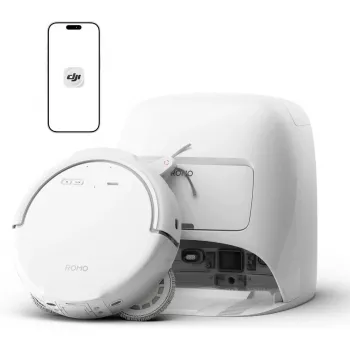 Robottolmuimeja ja -mopiga DJI ROMO S (veepaagi versioon) — valge, 4,4 kg, 0,26 L tolm, 4 L puhas / 3,2 L must vesi paagid, 5000 mAh