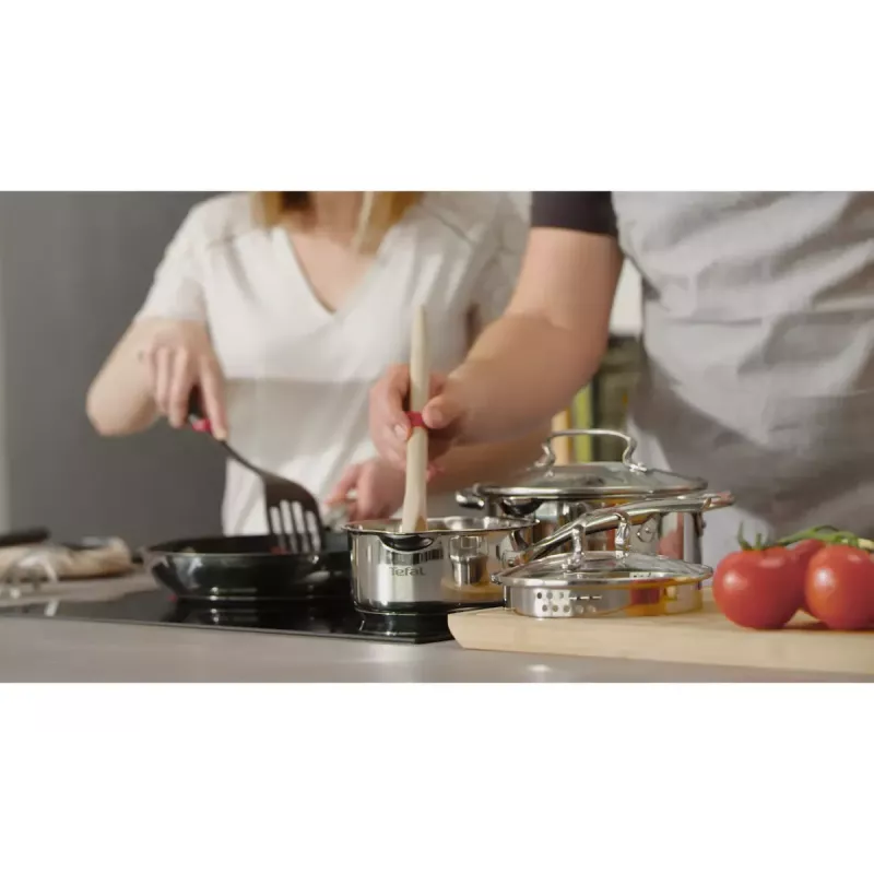 Keedukomplekt Tefal Duetto+ G719S7, roostevaba teras, 7 tk (kastrulid Ø16/20/24 cm, pajapott Ø16 cm), induktsioon, kaaned, ahjukindel kuni 250°C