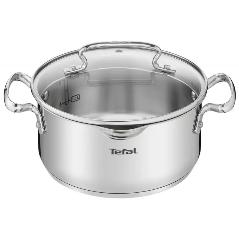 Keedukomplekt Tefal Duetto+ G719S7, roostevaba teras, 7 tk (kastrulid Ø16/20/24 cm, pajapott Ø16 cm), induktsioon, kaaned, ahjukindel kuni 250°C